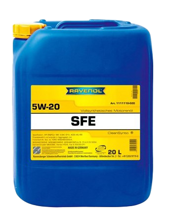 Моторное масло Ravenol Super Fuel Economy SFE SAE 5W-20, 20л (RAVENOL: 1111110-B20-01-888)